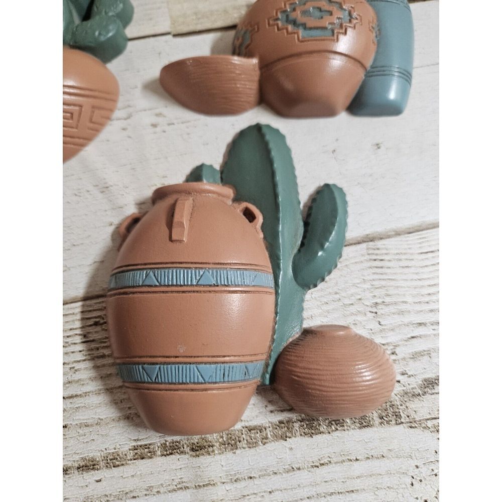 Vtg Southwest WALL PLAQUE Decor Burwood HOME INTERIORS Pot Cacti Desert Set Of 3 - Picture 2 of 6